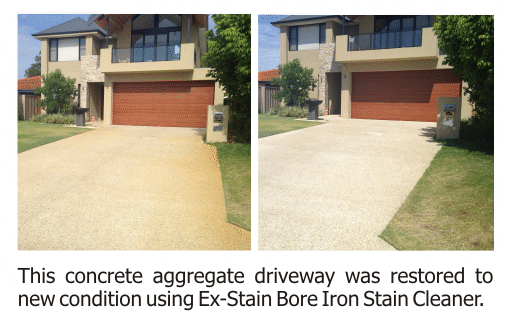 Iron stain removal on driveway